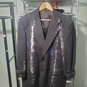 Black custom made woman blazer fit medical to large
